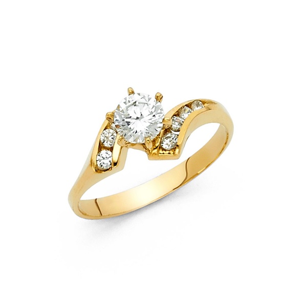 Jewelry - New  Real 14k Yellow Gold Engagement Ring